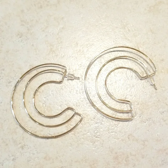 3 for $15  Gold Hoop Earrings - Picture 3 of 5